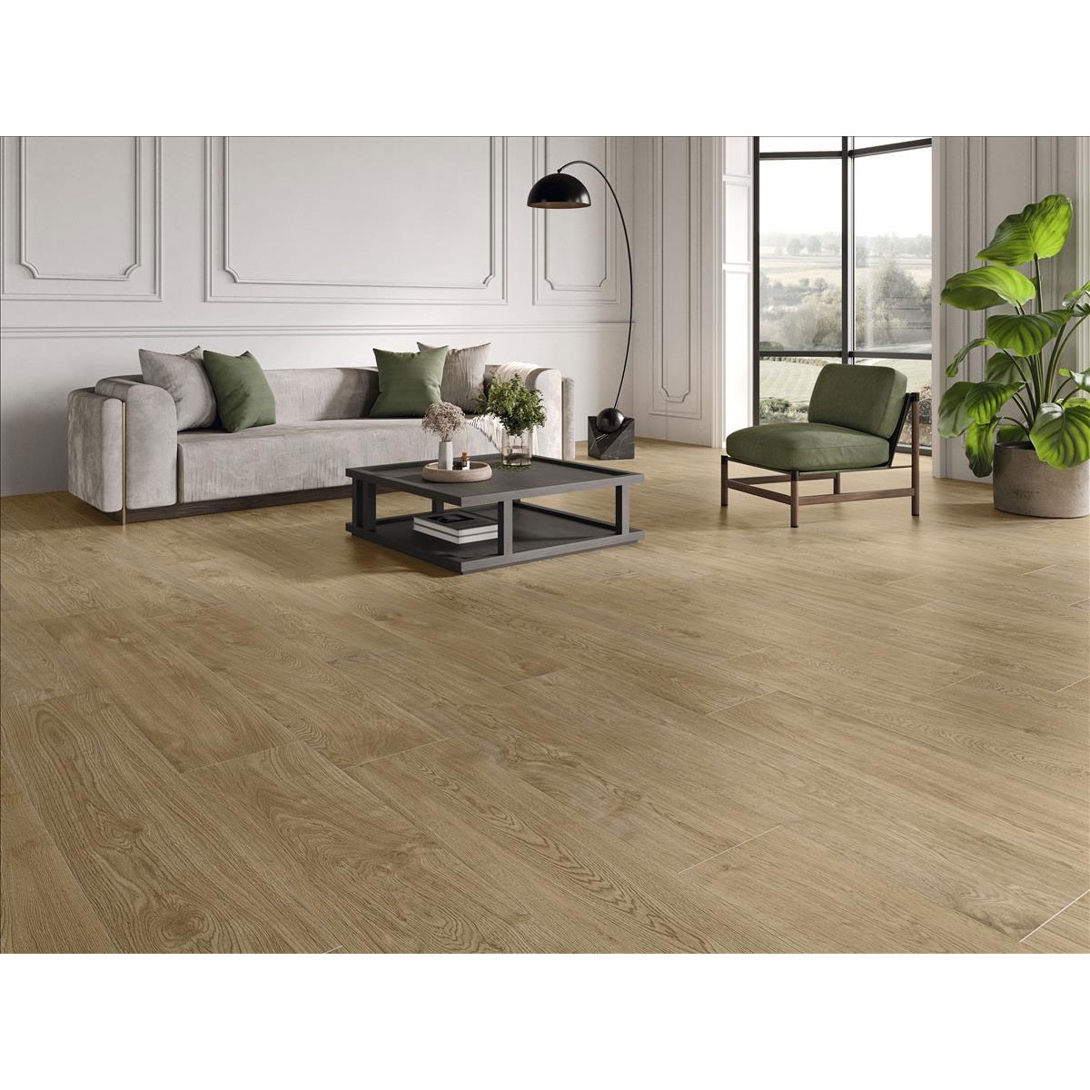 Sala con Pavimento Tiare Haya 23x120