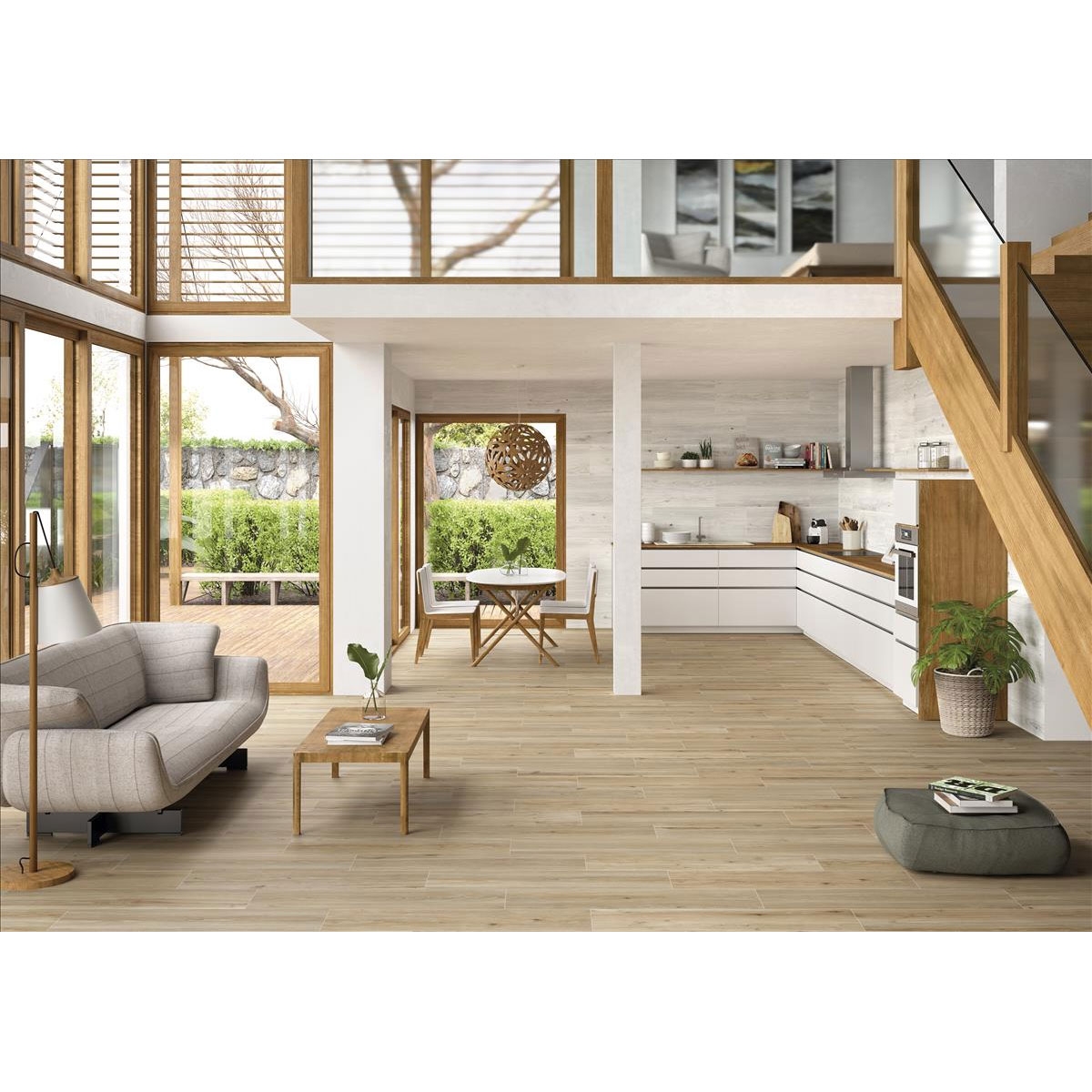 Intérieur avec pavage naturel Woodville 15x90