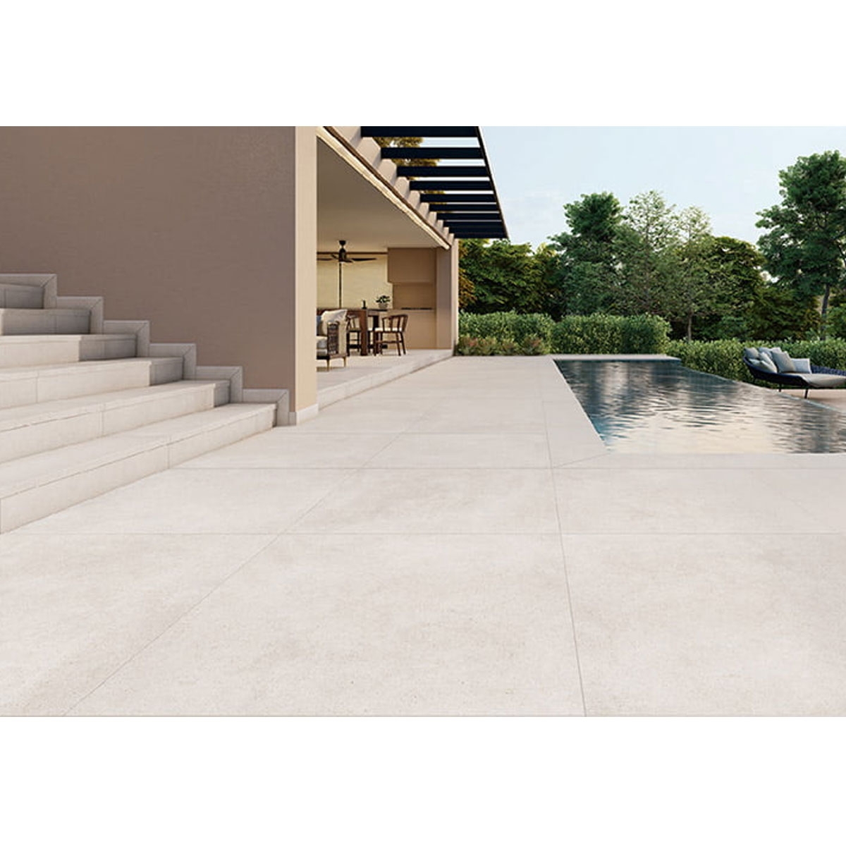 Exterior con Pavimento Anima Luna Antideslizante 90x90