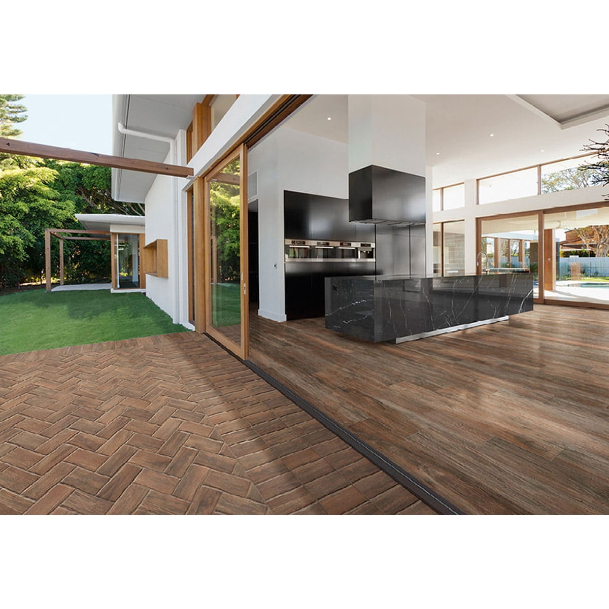 Interior com Pavimento Parque do Retiro 20x120