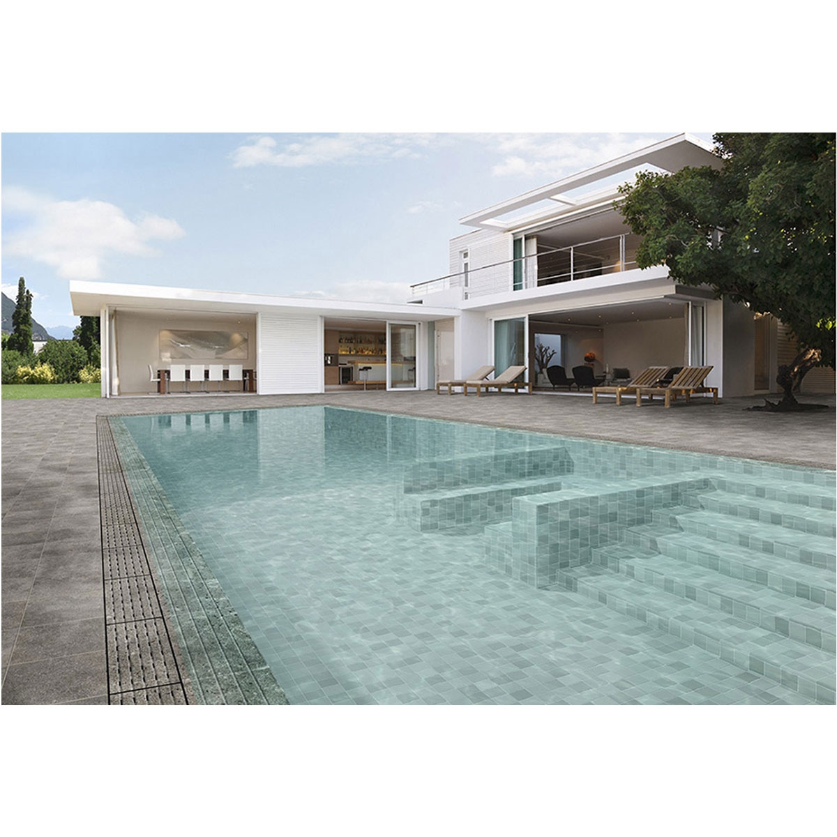 Exterior with Rocks Dark Non-slip Pavement 30x30