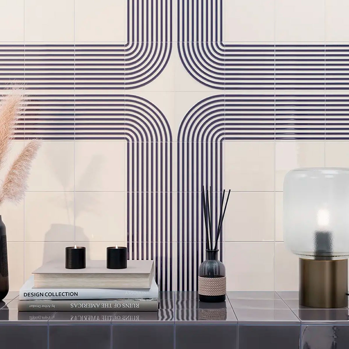 Interior con revestimiento Twister T Titanium Blue 12,5x12,5 (Caja 0,60m2)