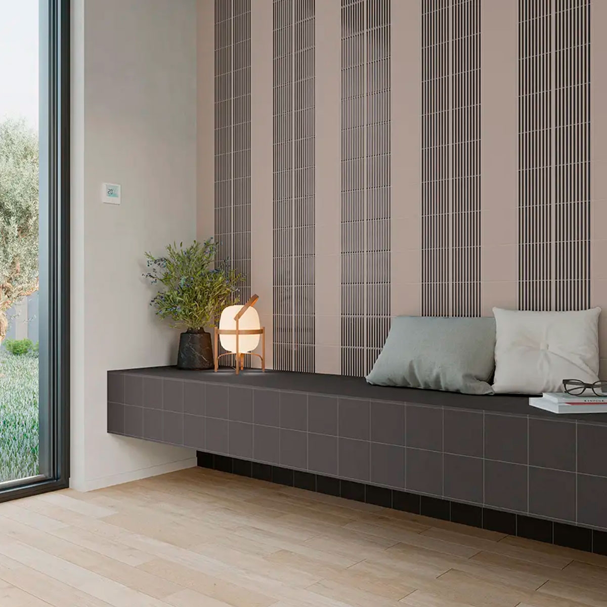 Interior com revestimento Twister Er Taupe Stone Graphite 12.5x12.5