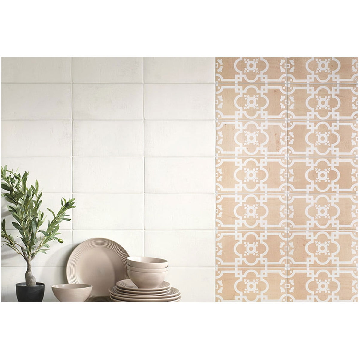 Cocina con Revestimiento Fuego Blanco 15x30