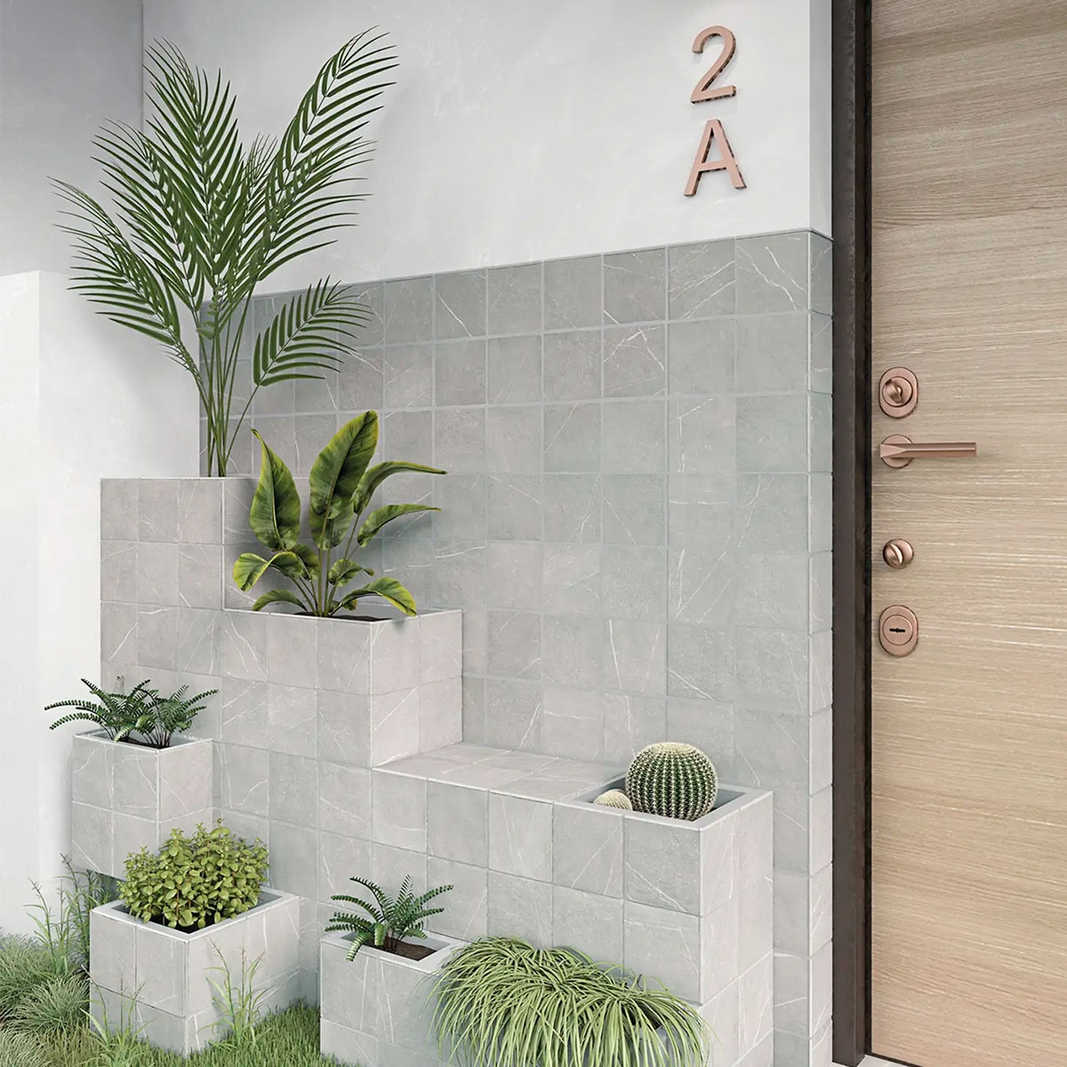 Exterior com revestimento Gea Grey 12x12 (Box 0.54m2)