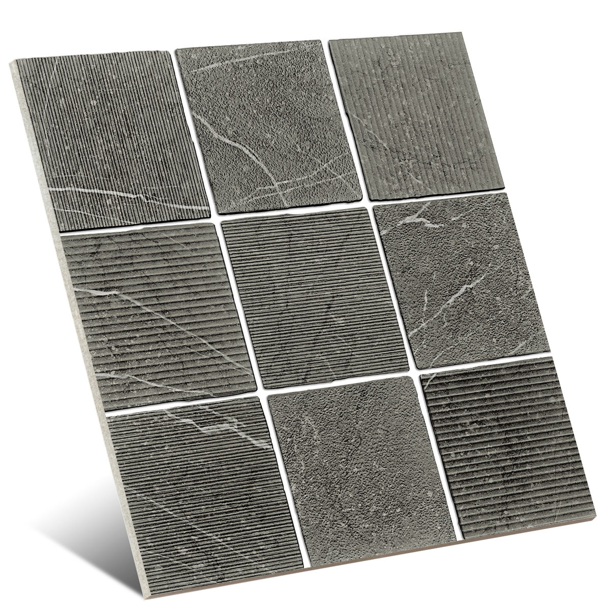 Variantes Gea Carvão Esculpido 12x12 (Caixa 0.54m2)