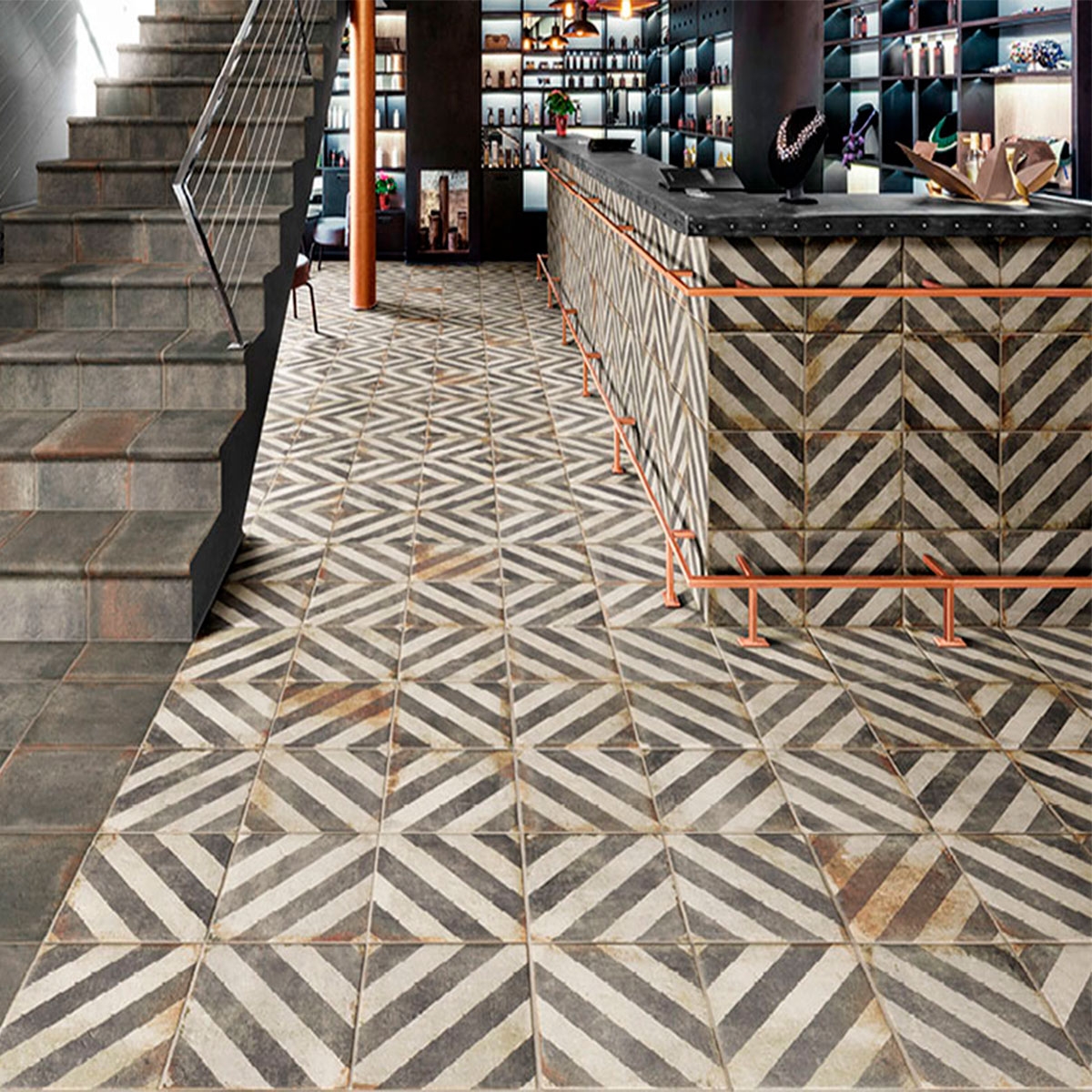 Ambiente con D' Anticatto Decor Obliqua Non-slip 22.5x22.5