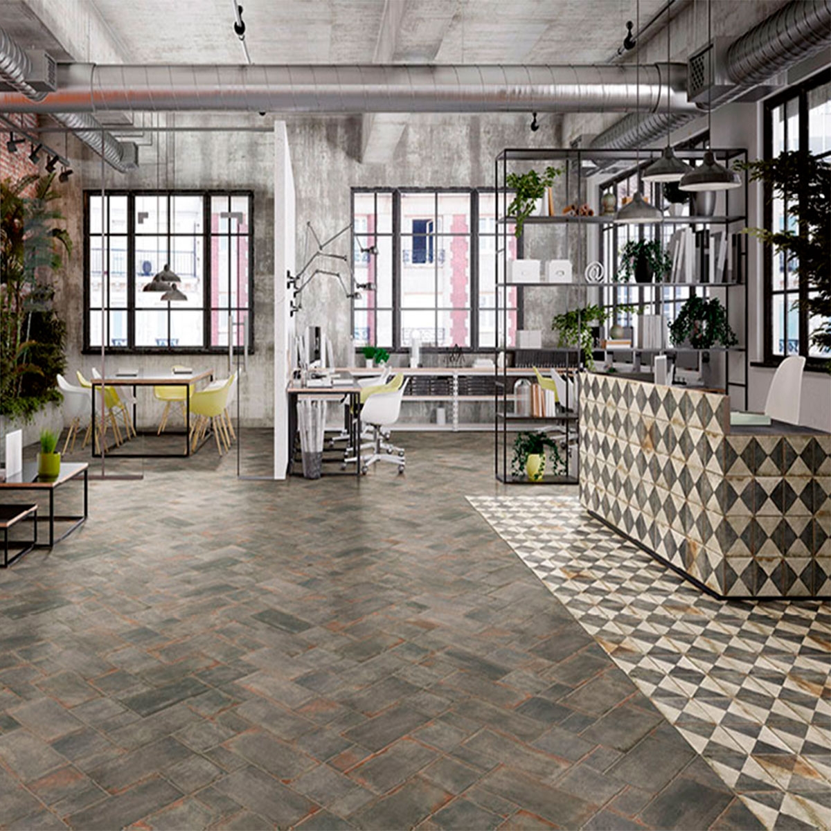 Interior with floor and wall covering D'Anticatto Decor Triangoli Non-slip 22.5x22.5