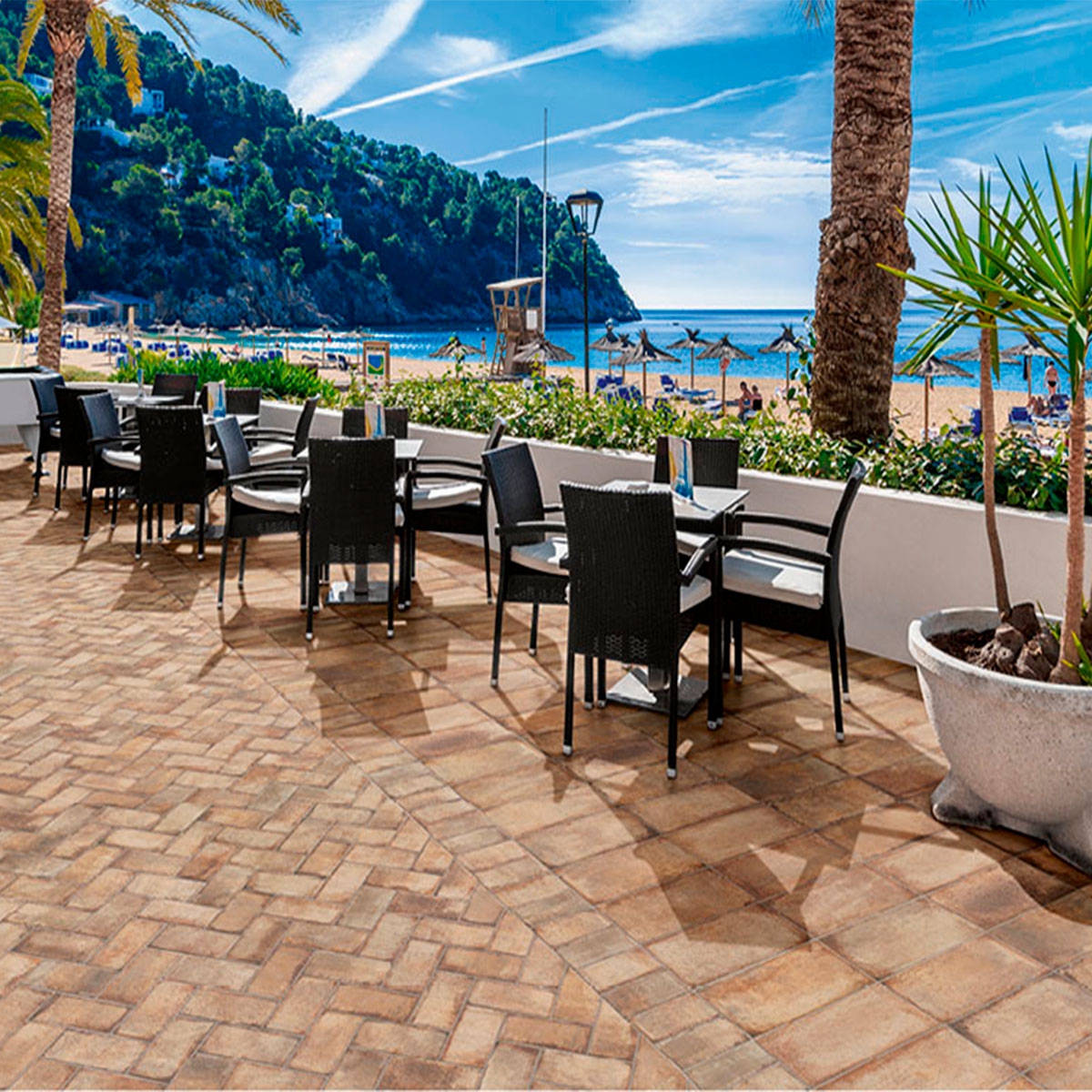 Exterior with D'Anticatto Marrone Non-slip flooring 22.5x45 (Box 1.01 m2)