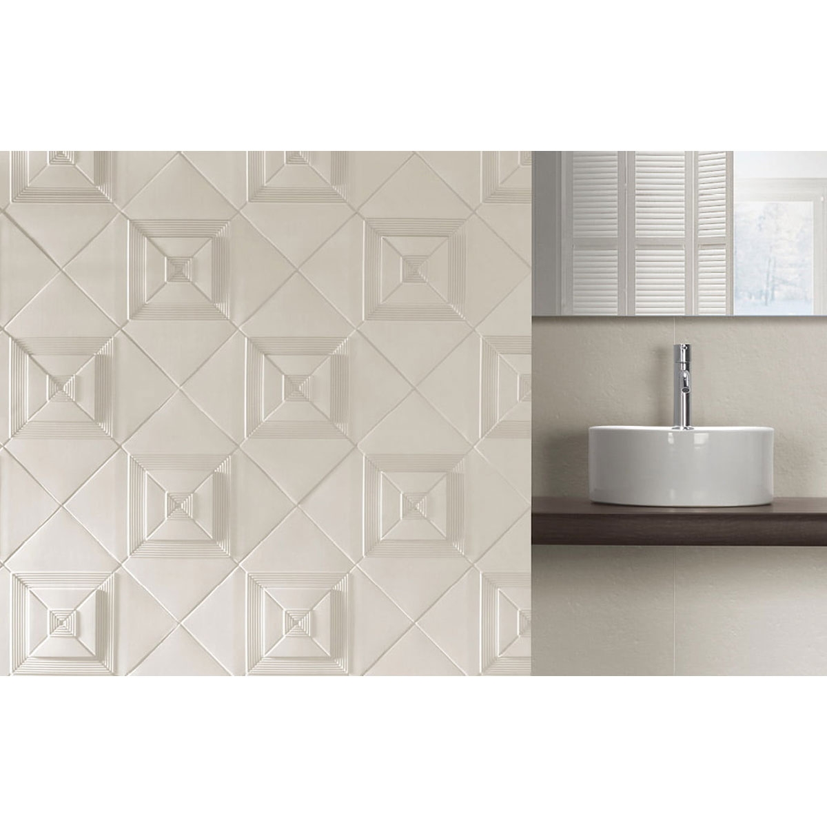 Bathroom with Valentino Bianco cladding 13x13 (Box 0.48m2)