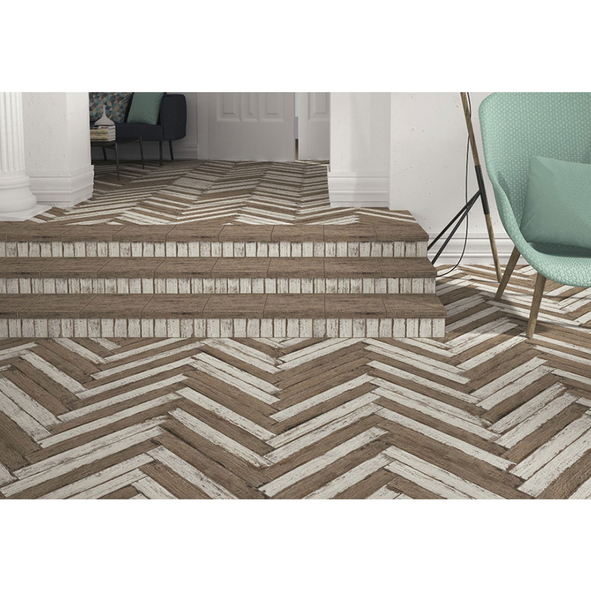 Exterior con Pavimento Retro Terra Antideslizante 7x60