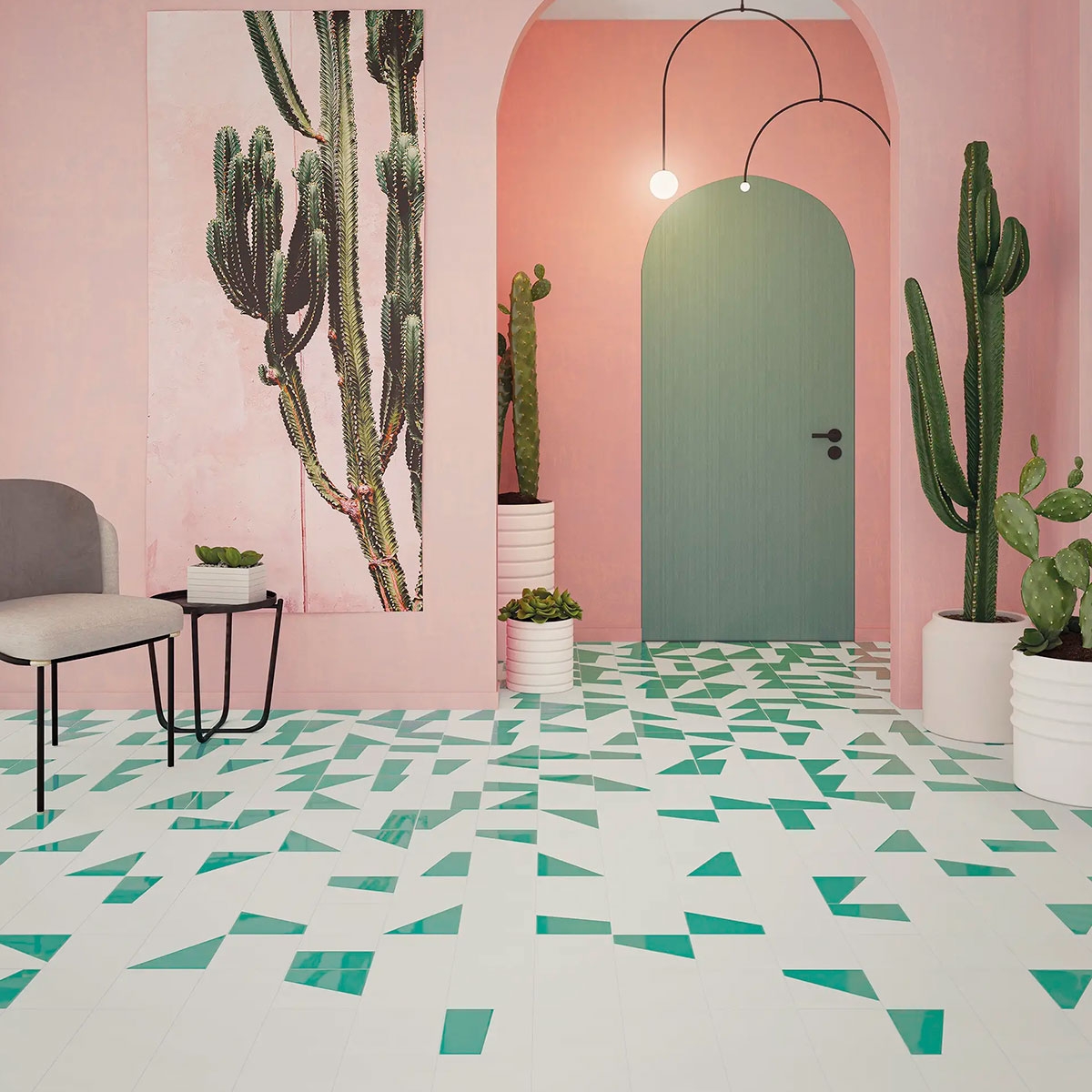 Interior with Duo Solo White flooring 15x15 (0.58m2)