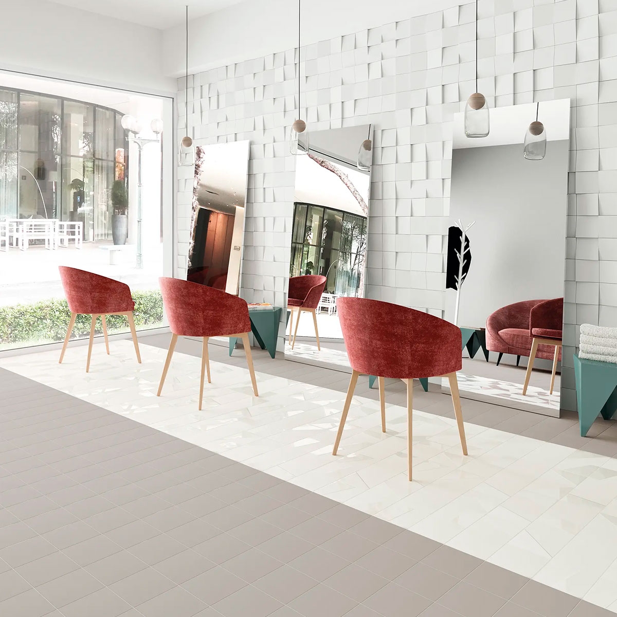 Interior com pavimento Duo Solo Grey 15x15 (Box 0.58m2) 3