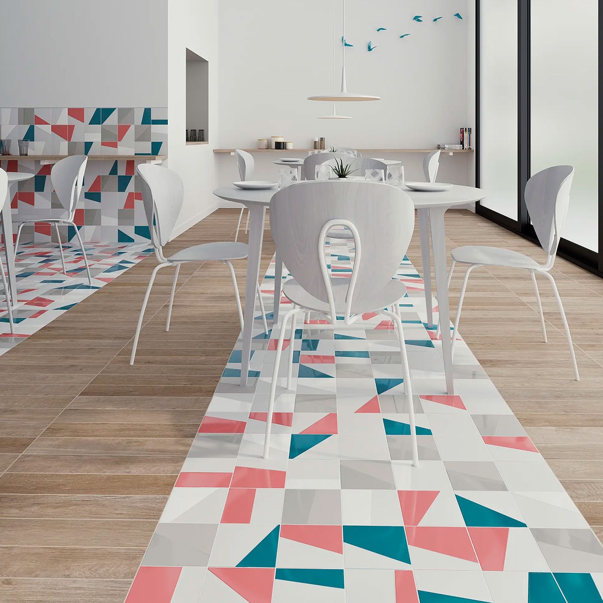 Interior com pavimento Duo Branco 15x15 (Box 0.53m2)