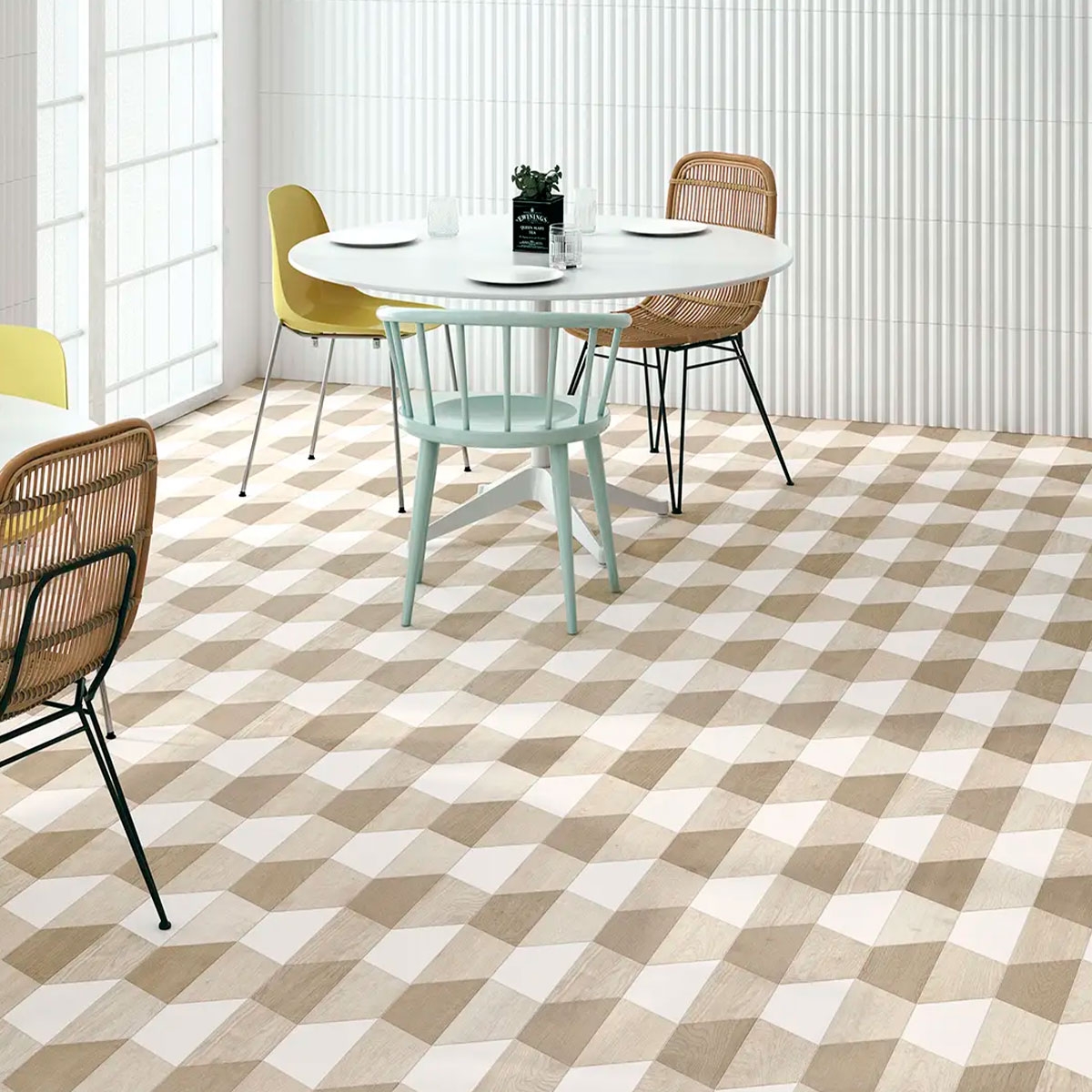 Interior com 60° Trapezium Madeira Pavimento escuro 9.8x23 (Box 0.33m2) 3