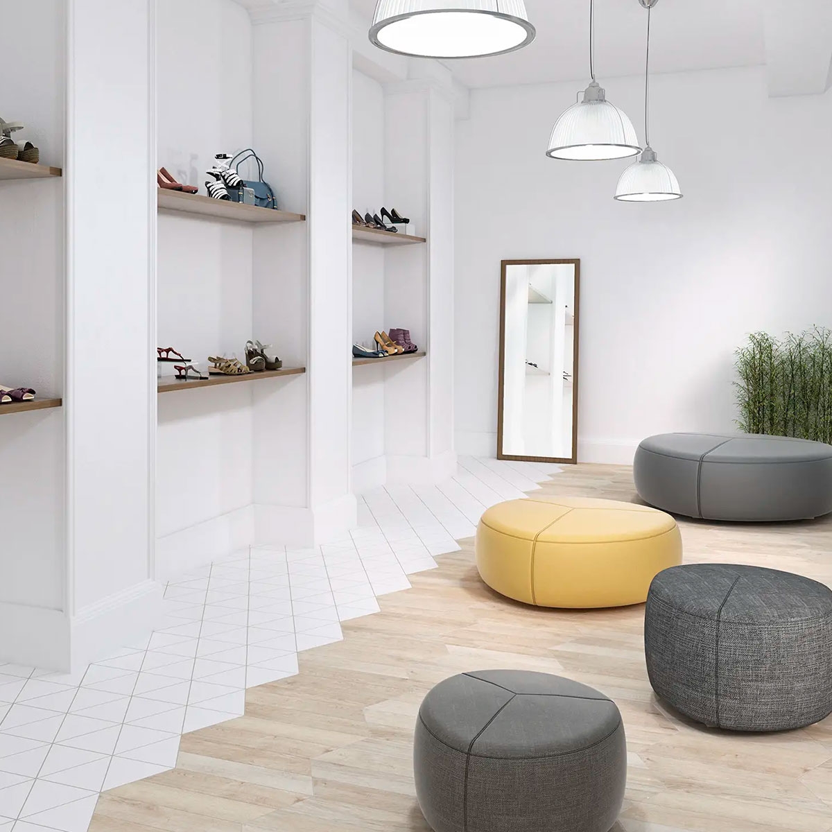 Interior with pavement 60° Chevron B Wood Light 9.8x52.2 (Box 0.45m2)