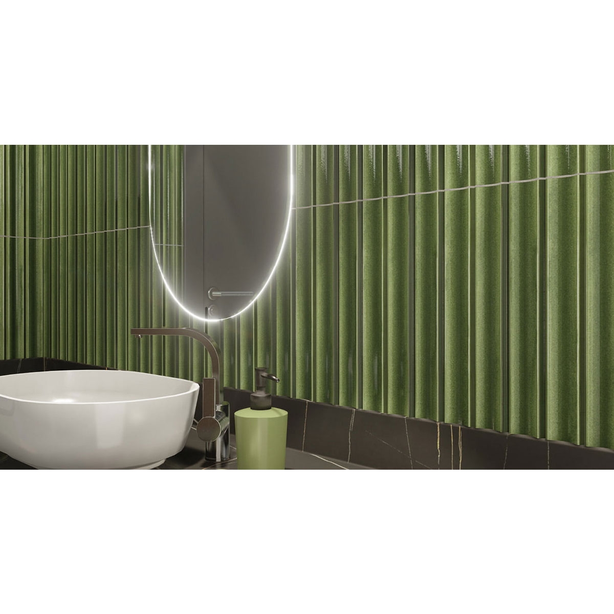 Salle de bain avec bardage Jazz Green 17x40 (Boîte 0.68m2)