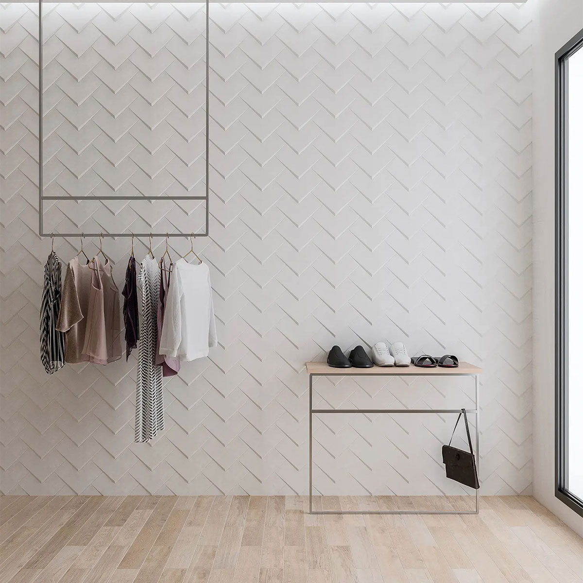 Interior con revestimiento Elle White 20x20