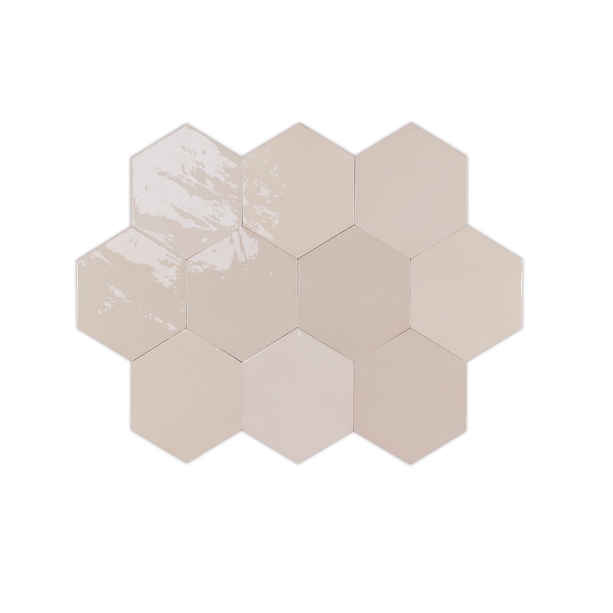 Variationen von Zellige Hexa Nude 10,8x12,4 (Box 0,38m²)