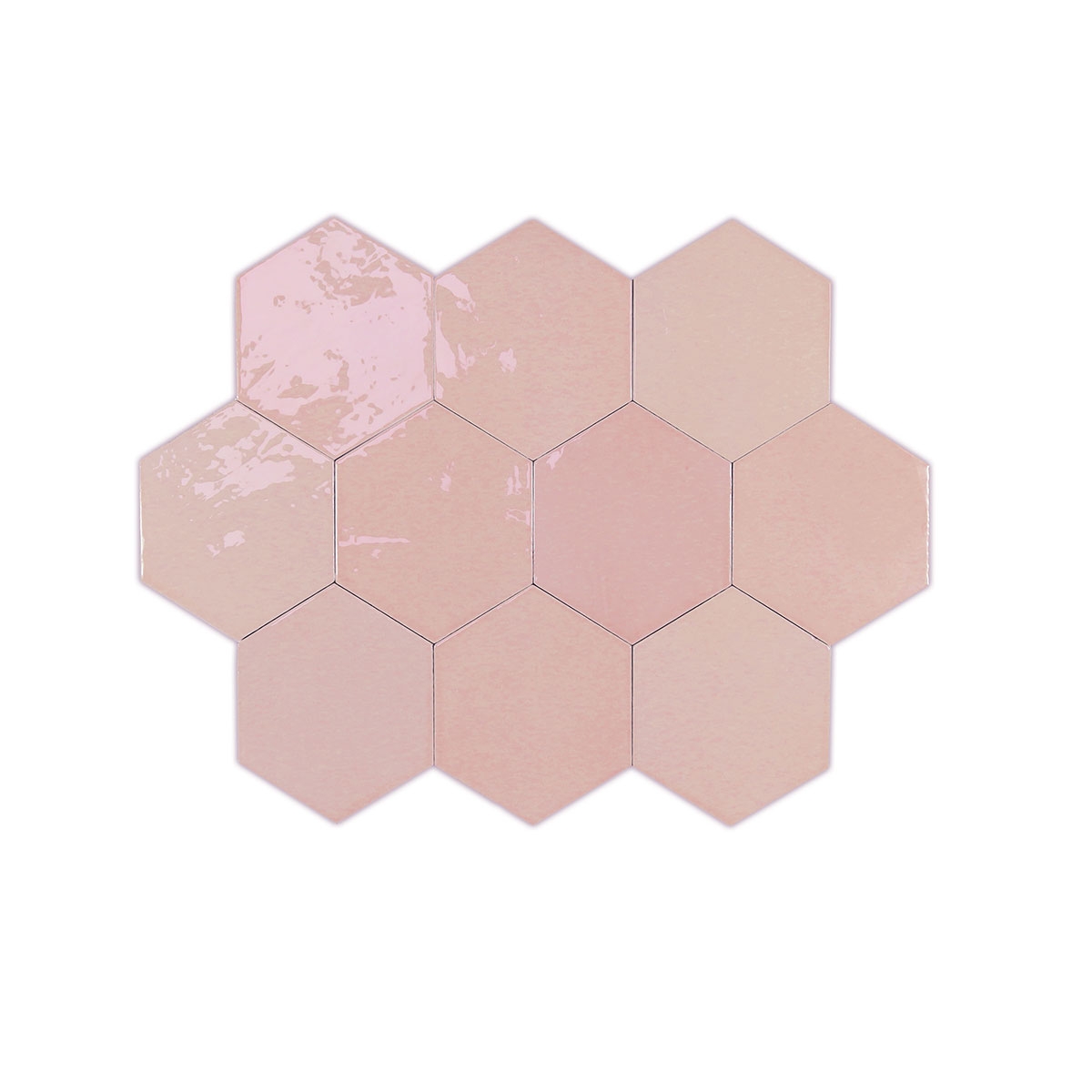 Variaciones de Zellige Hexa Pink 10,8x12,4 (Caja 0,38m2)