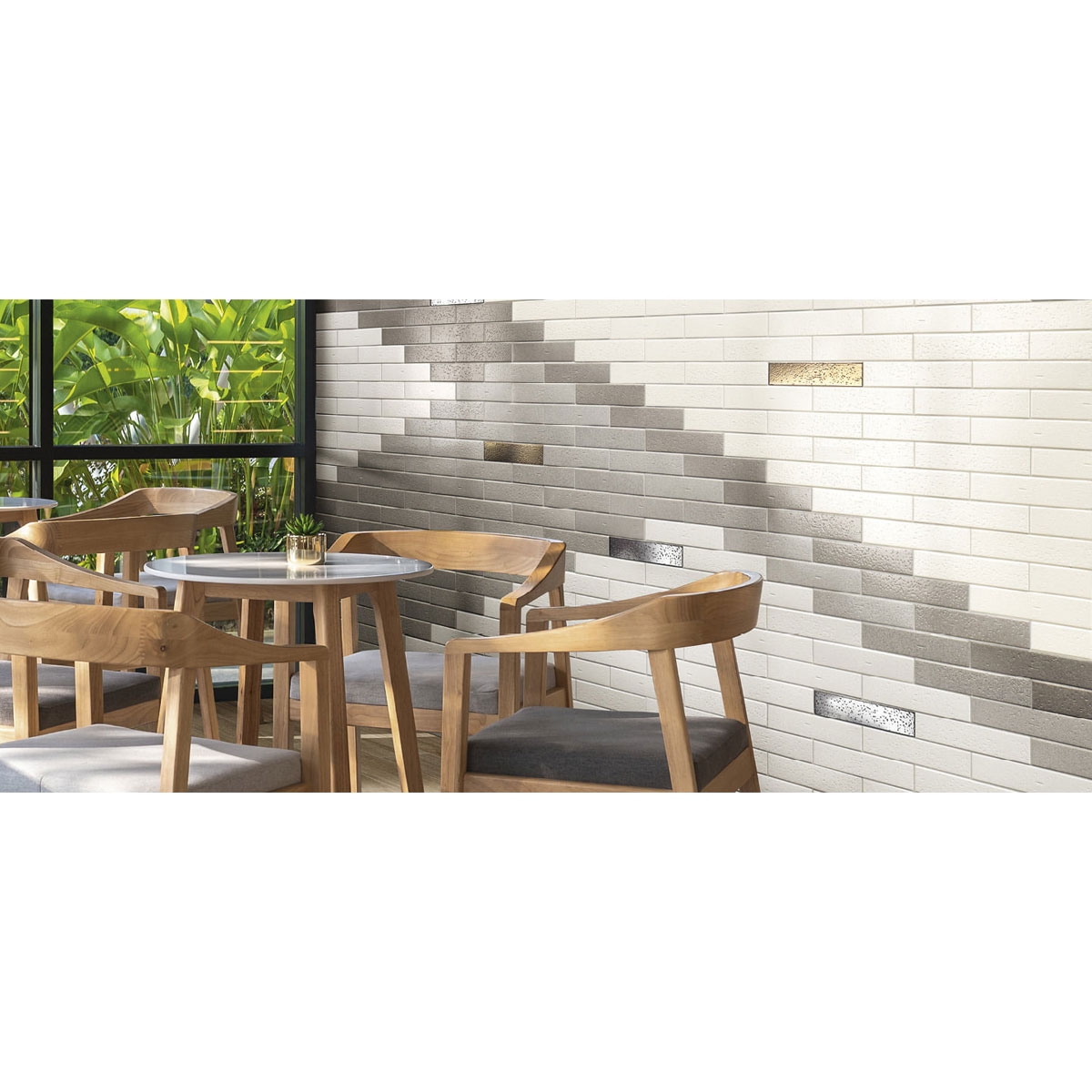 Interior con Revestimiento Muretto Grigio 5x25