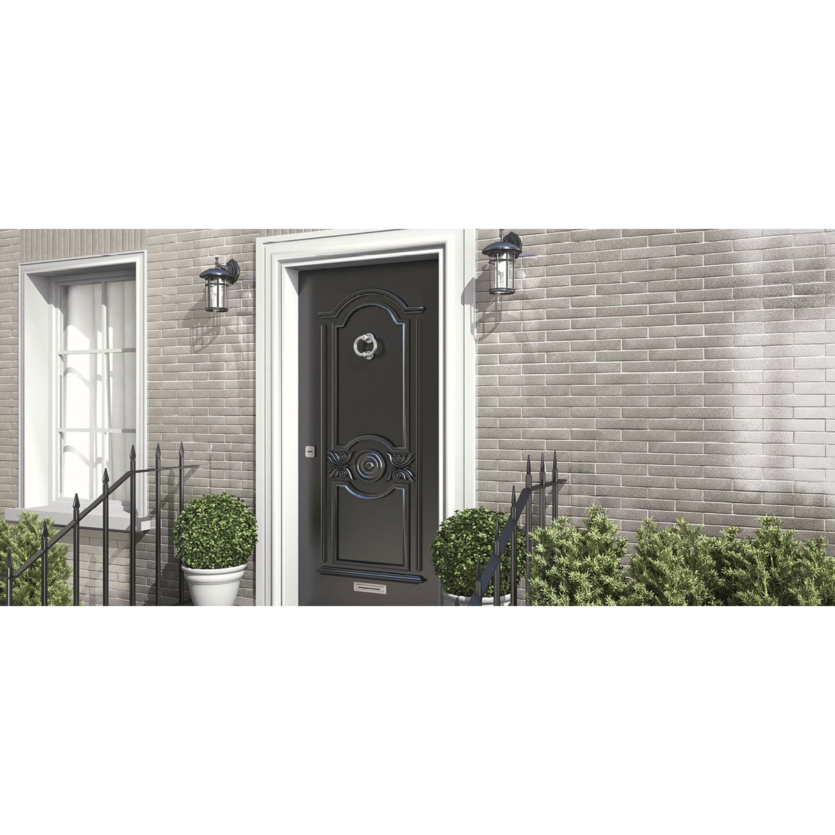 Exterior con Revestimiento Muretto Grigio 5x25