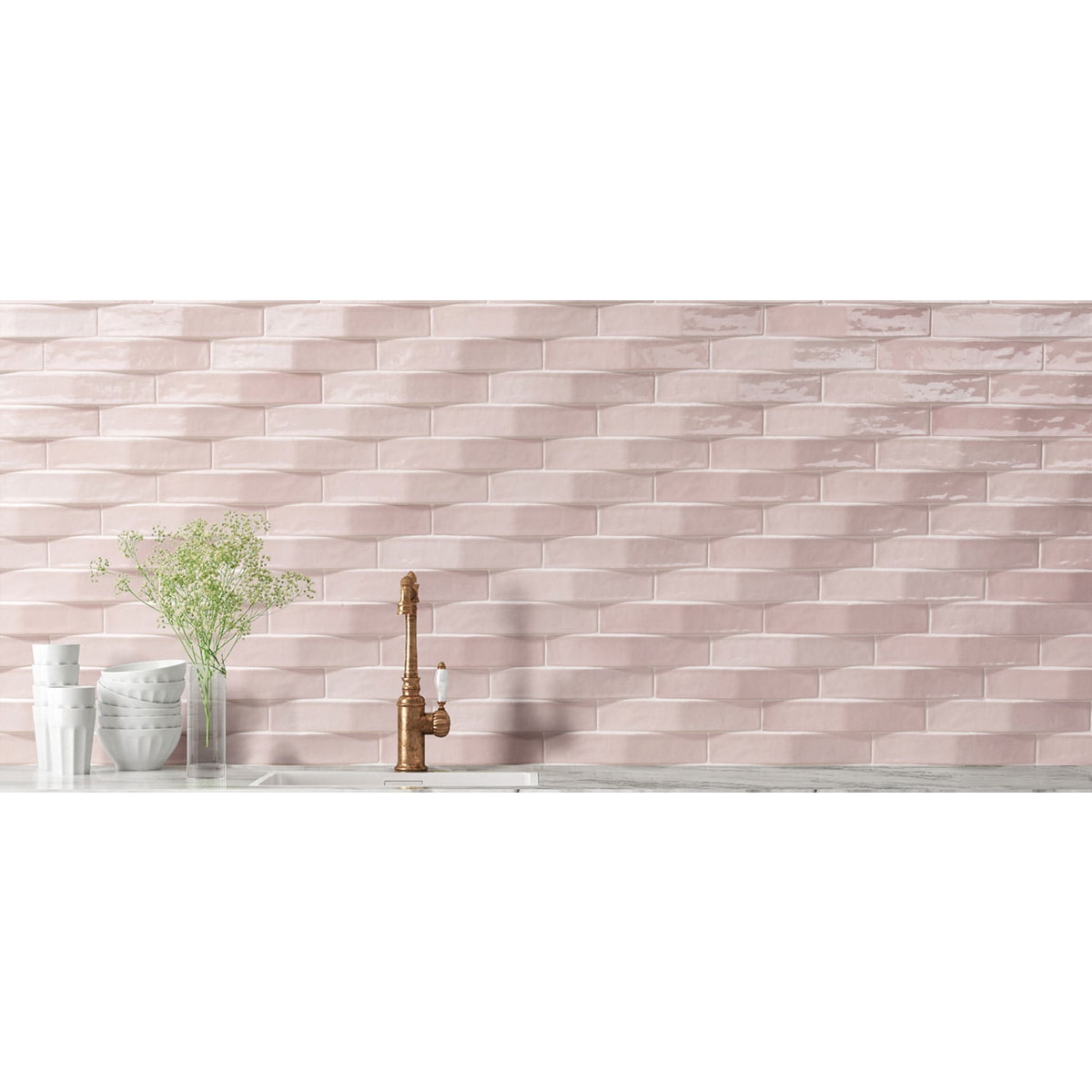 Intérieur avec revêtement rose convexe 5x25