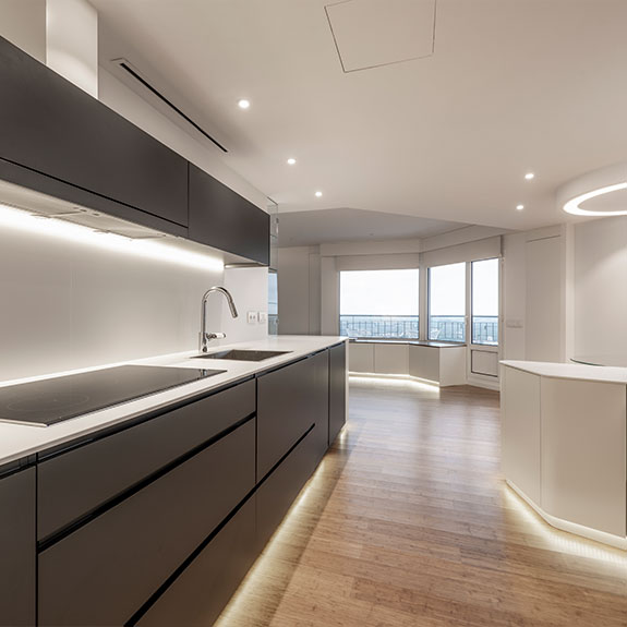 Iluminacion cocina en forma de L