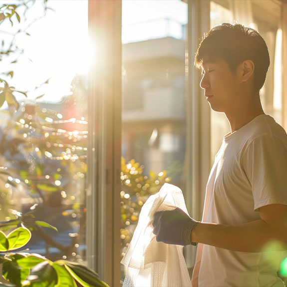 Grande fenêtre avec lumière