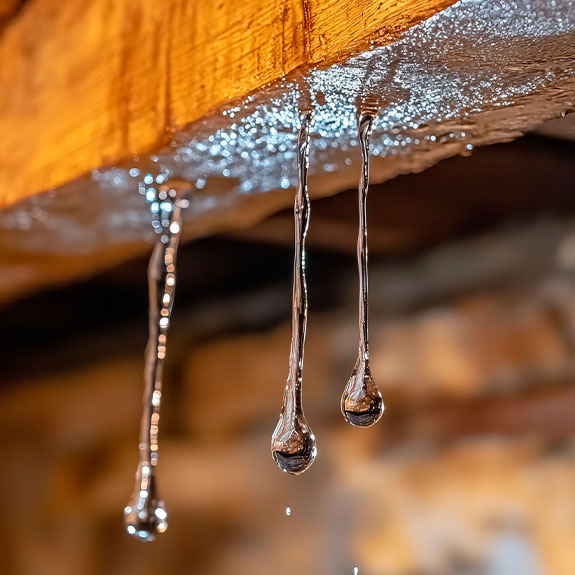 Cómo detectar y reparar filtraciones por lluvia en techos y paredes 3 agua cae de una viga