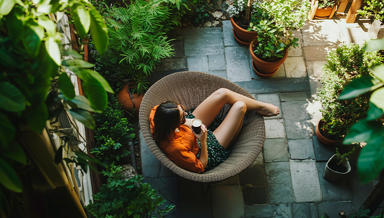 chill-out area on the patio