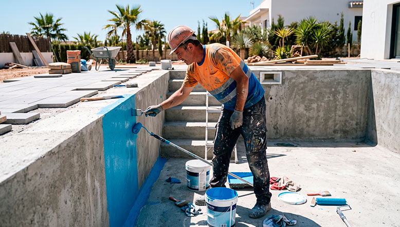 Pintar piscina de hormigon