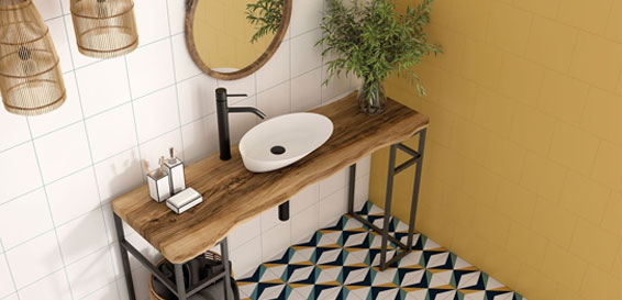 Azulejos amarillos para baños