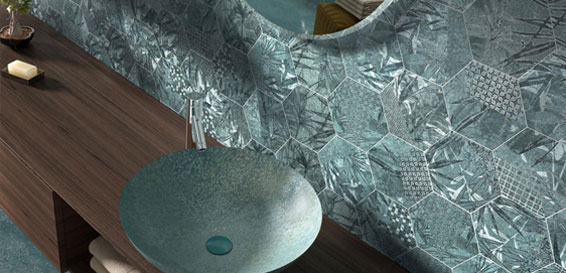 Azulejos azules para baños