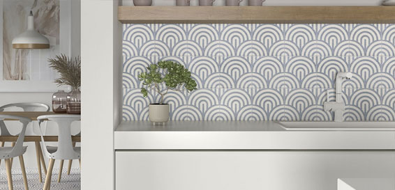 Azulejos azules para cocinas