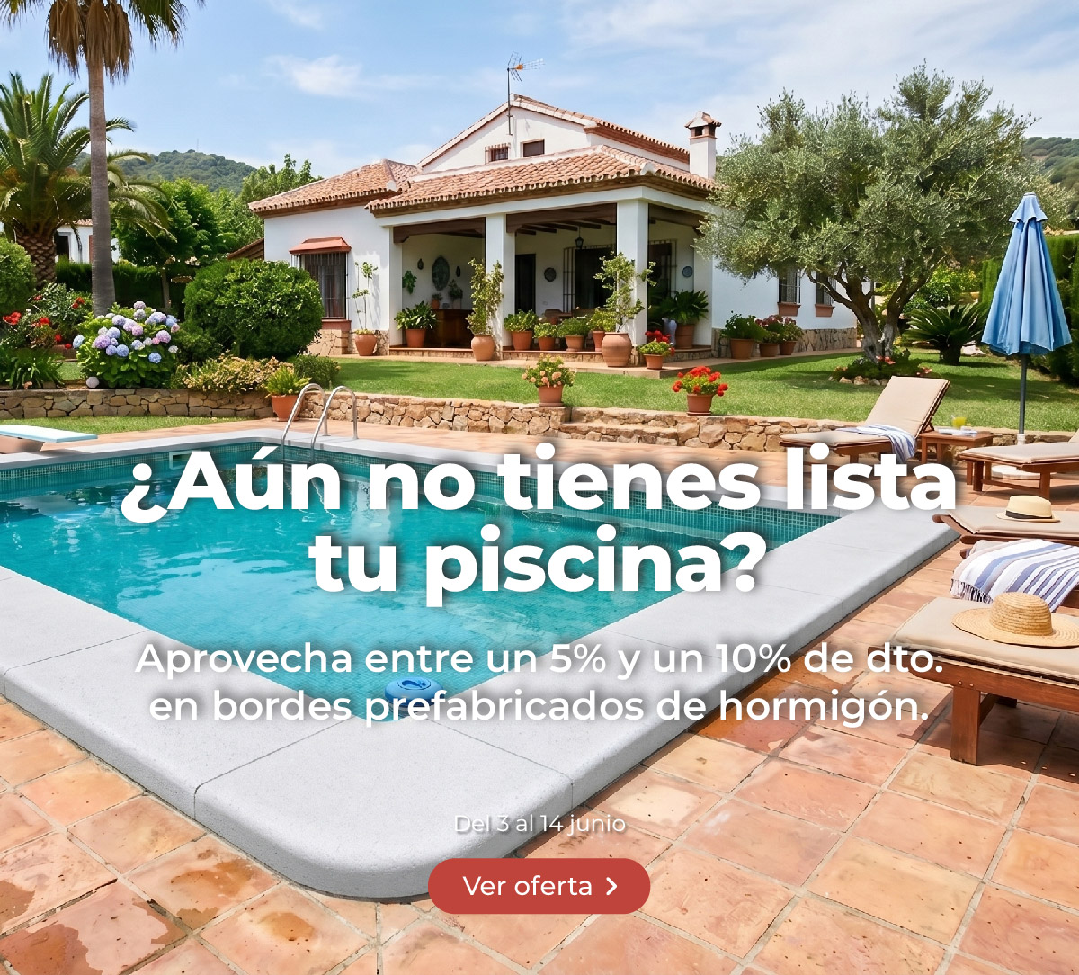 descuento bordes de piscina prefabricado de hormigón