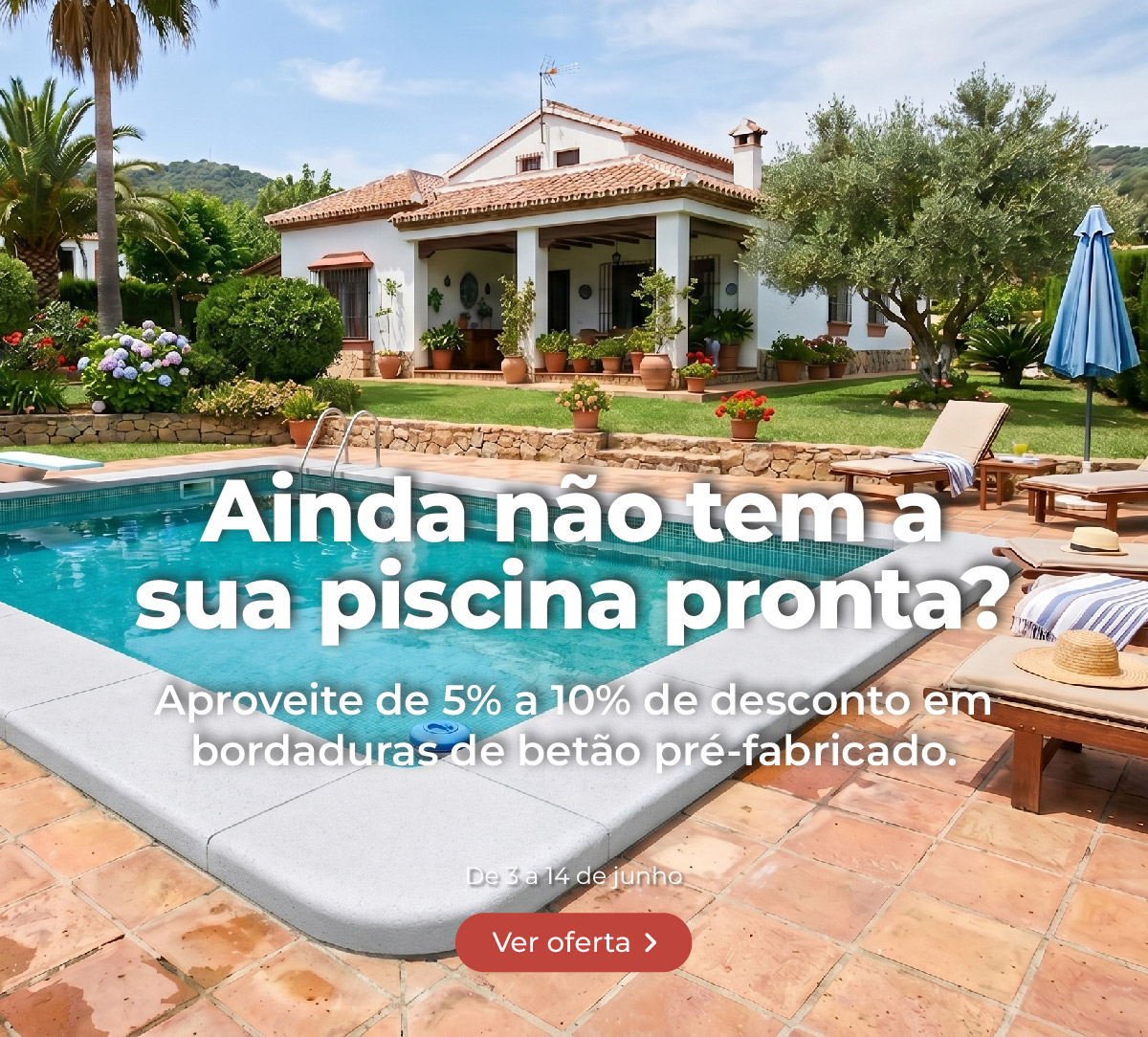 Desconto em bordas de piscina de betão pré-fabricado