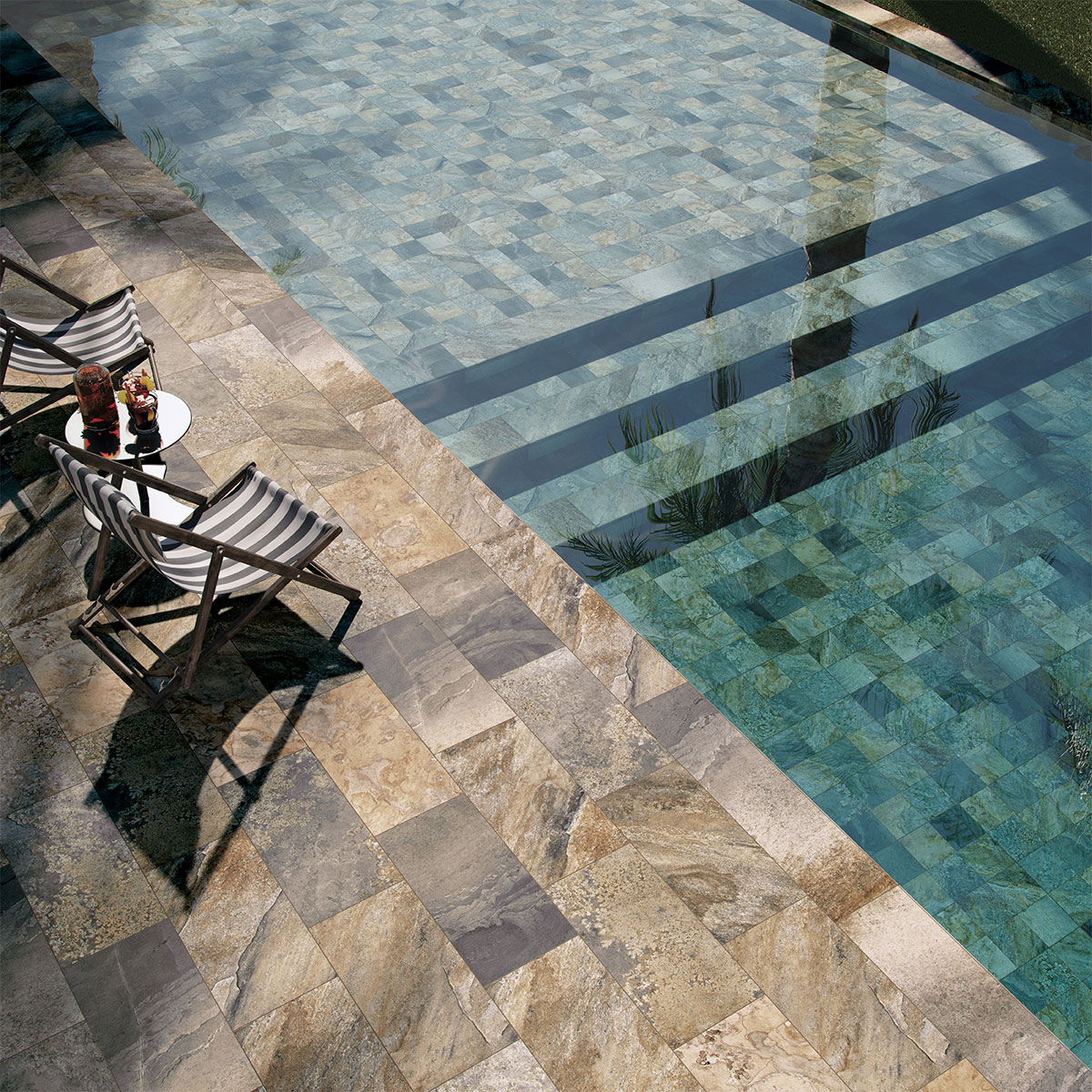 Piscina con acabado Pizarra