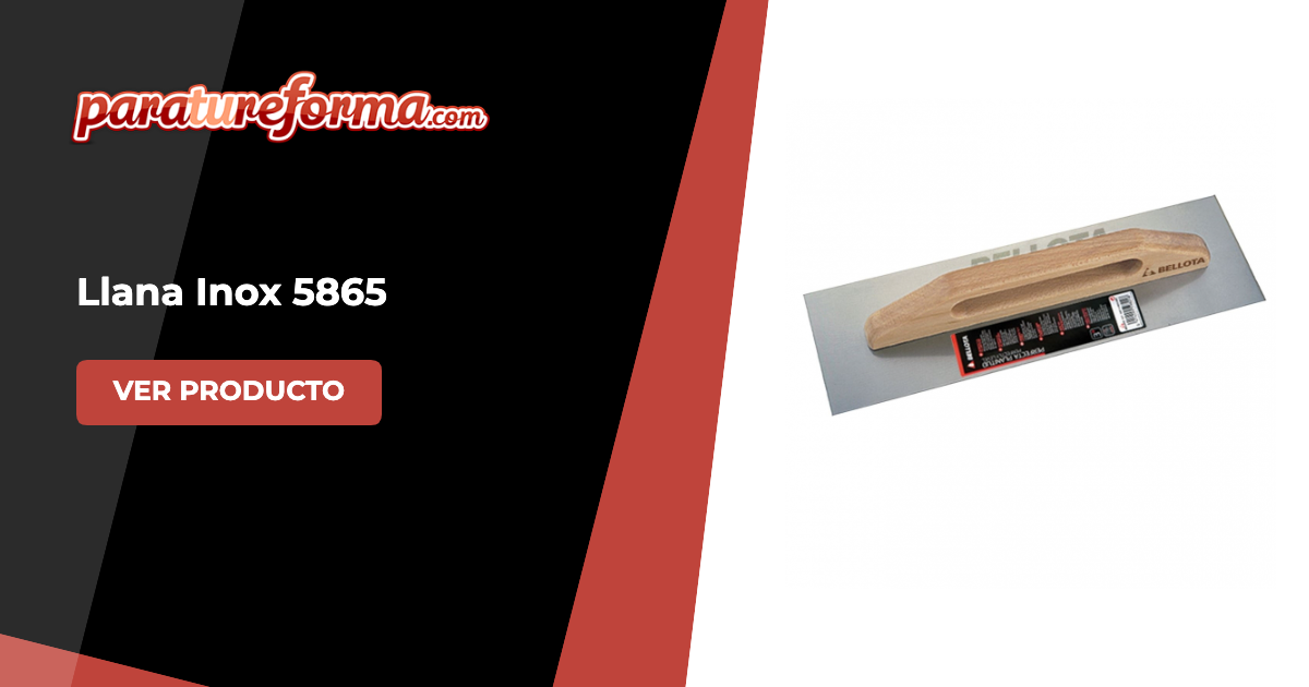 Llana Bellota 5865 INOX - Acero Inoxidable Flexible, Mango De Madera - Para Yeso, Mortero, Cemento