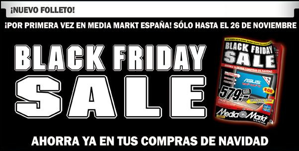 Banner de la tienda online de MediaMarkt para anunciar el primer Black Friday de la historia en España