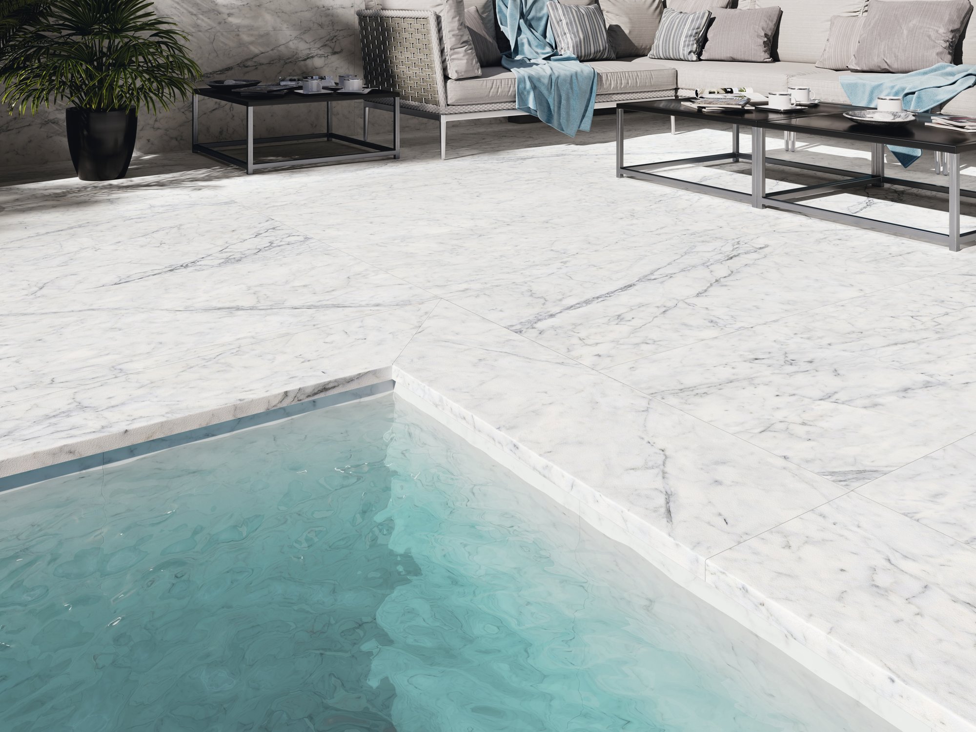 Borde marmol antideslizante, para piscina