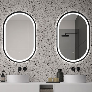 Espelhos com moldura metálica e luz led Boracay