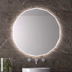 Espelhos poligonais com luz led Nassau