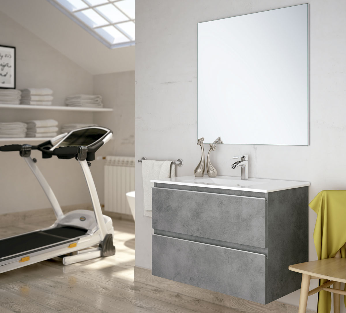 Mueble de mueble de baño color cemento