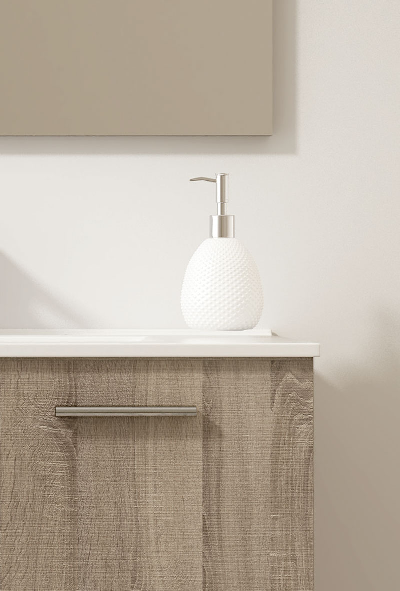 mueble de baño suspendido color marrón claro