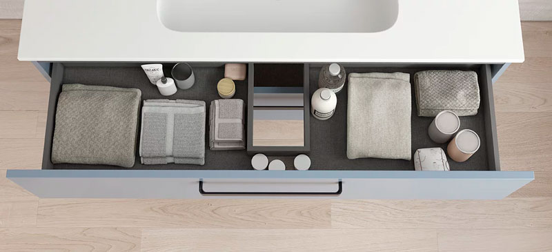 cajonera de baño negro mate