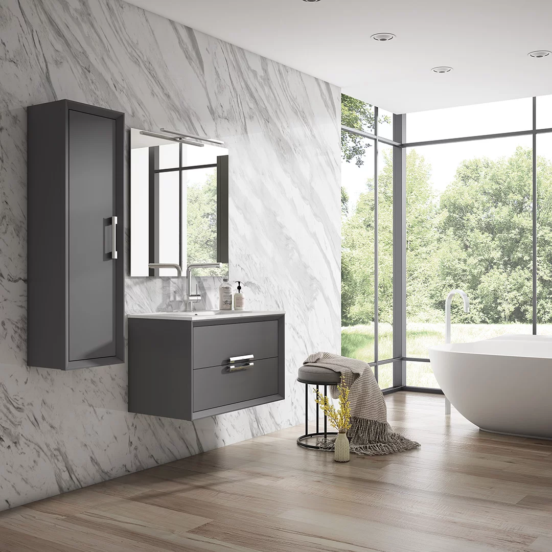 mueble para baño lavabo integrado y armario