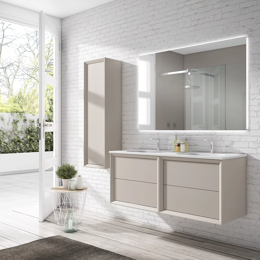 mueble de baño lavabo integrado y armario
