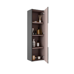 estantería elevada de color negro de 4 baldas para cuarto de baño