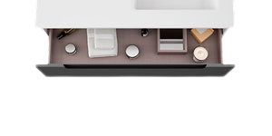 Apertura de cajón de mueble de baño